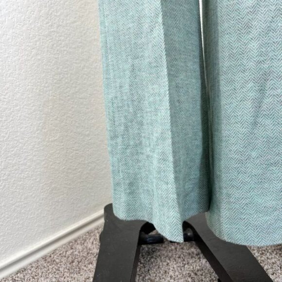VTG High Waist Chevron Wide Leg Mint Trousers - Picture 4 of 7